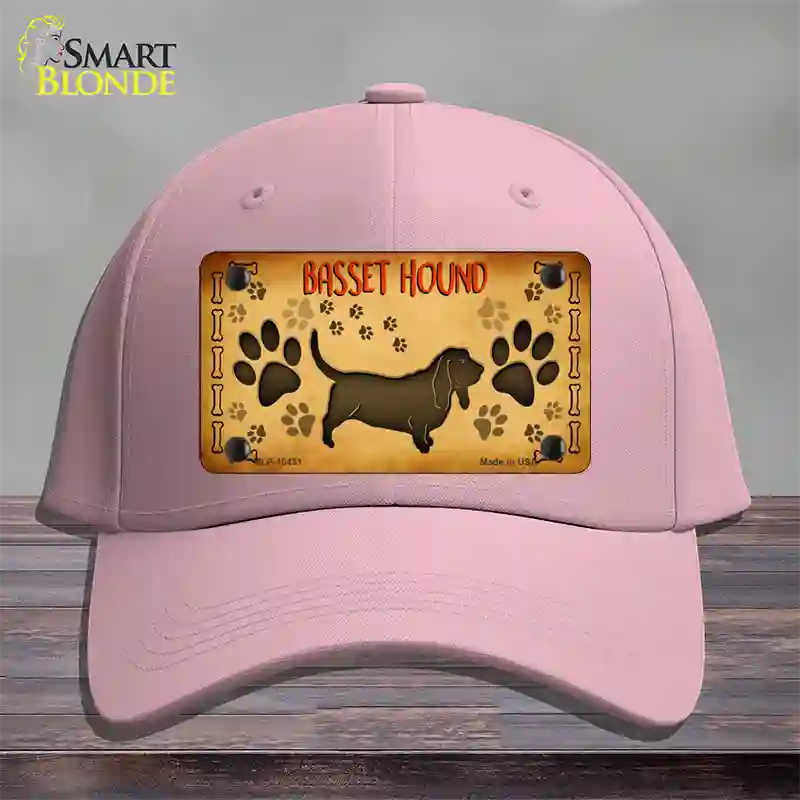 Basset Hound Novelty License Plate Hat Cotton / Pink