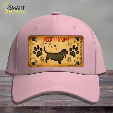 Basset Hound Novelty License Plate Hat Cotton / Pink