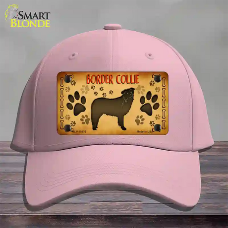 Border Collie Novelty License Plate Hat Cotton / Pink