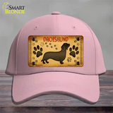 Dachshund Novelty License Plate Hat Cotton / Pink