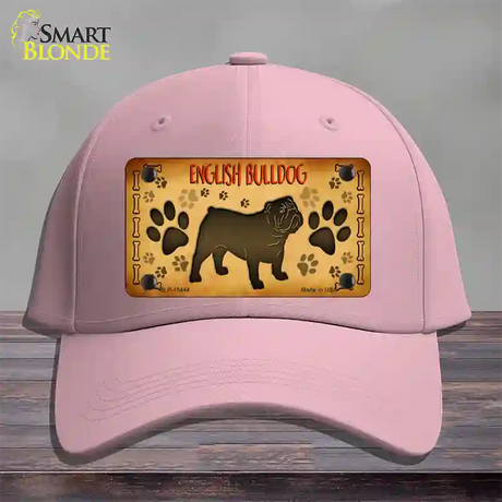 English Bulldog Novelty License Plate Hat Cotton / Pink