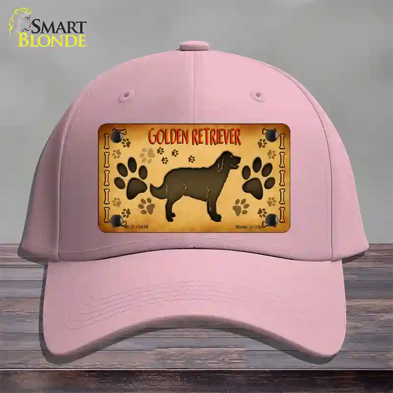 Golden Retriever Novelty License Plate Hat Cotton / Pink