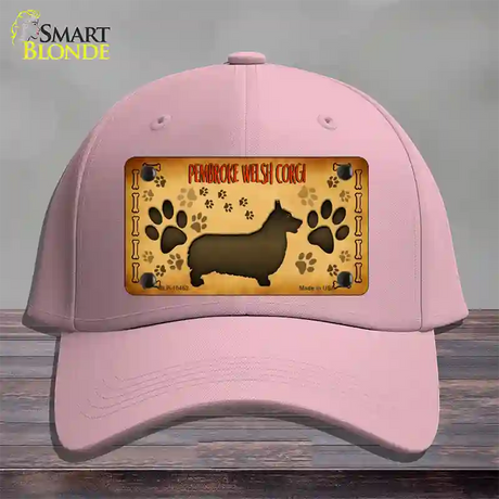 Pembroke Welsh Corgi Novelty License Plate Hat Cotton / Pink