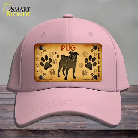 Pug Novelty License Plate Hat Cotton / Pink