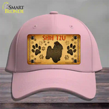 Shih Tzu Novelty License Plate Hat Cotton / Pink