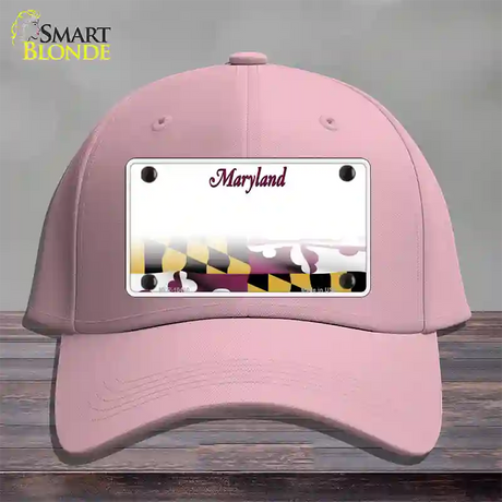 Maryland State Blank Novelty License Plate Hat Cotton / Pink