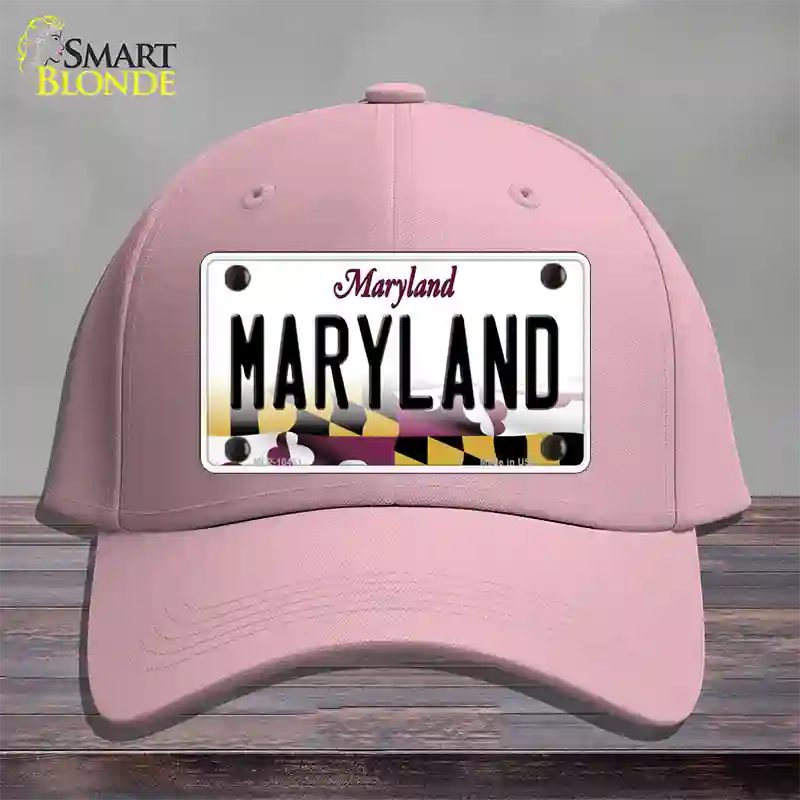 Maryland State MD Novelty License Plate Hat Cotton / Pink