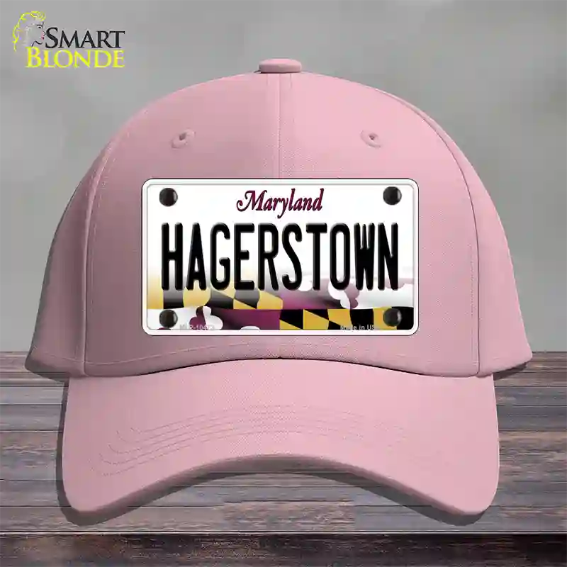 Hagerstown Maryland Novelty License Plate Hat Cotton / Pink