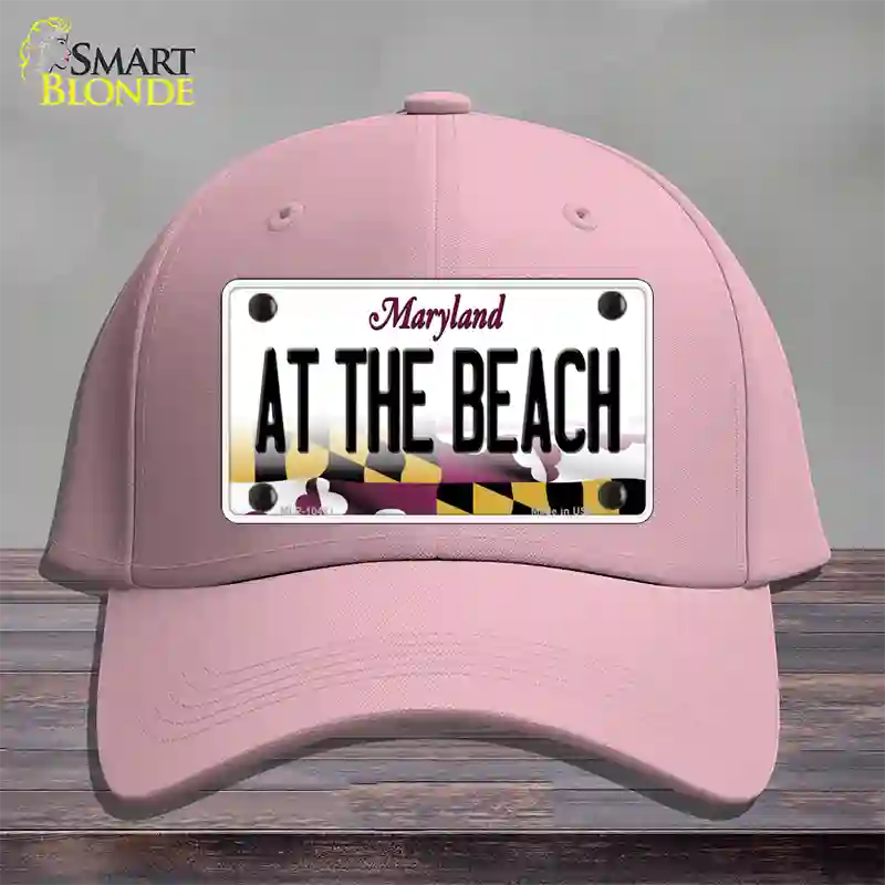 At The Beach Maryland Novelty License Plate Hat Cotton / Pink