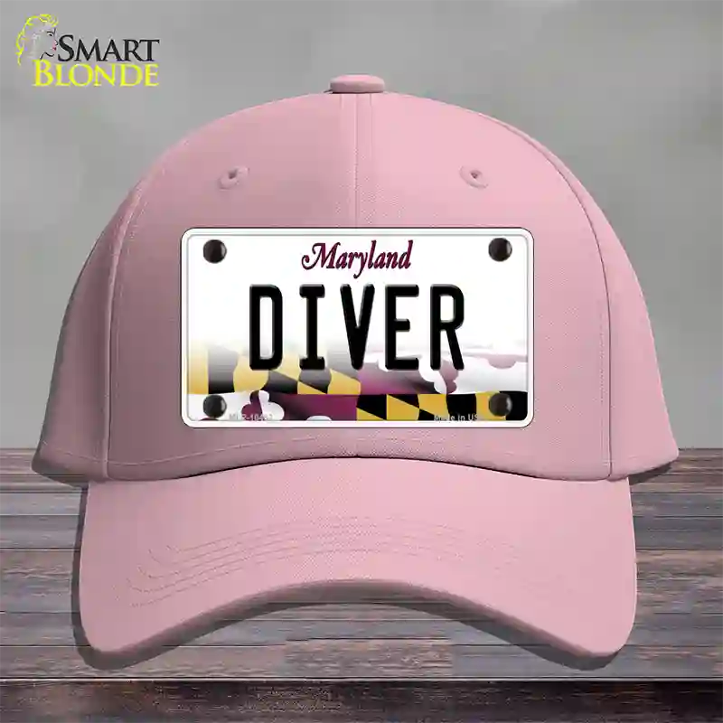 Diver Maryland Novelty License Plate Hat Cotton / Pink