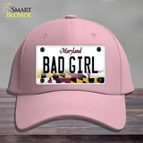 Bad Girl Maryland Novelty License Plate Hat Cotton / Pink