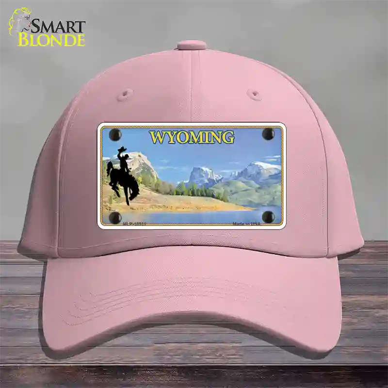 Wyoming Blank Novelty License Plate Hat Cotton / Pink