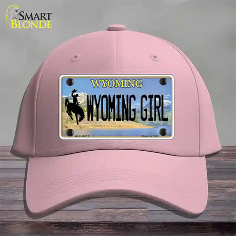 Wyoming Girl Novelty License Plate Hat Cotton / Pink