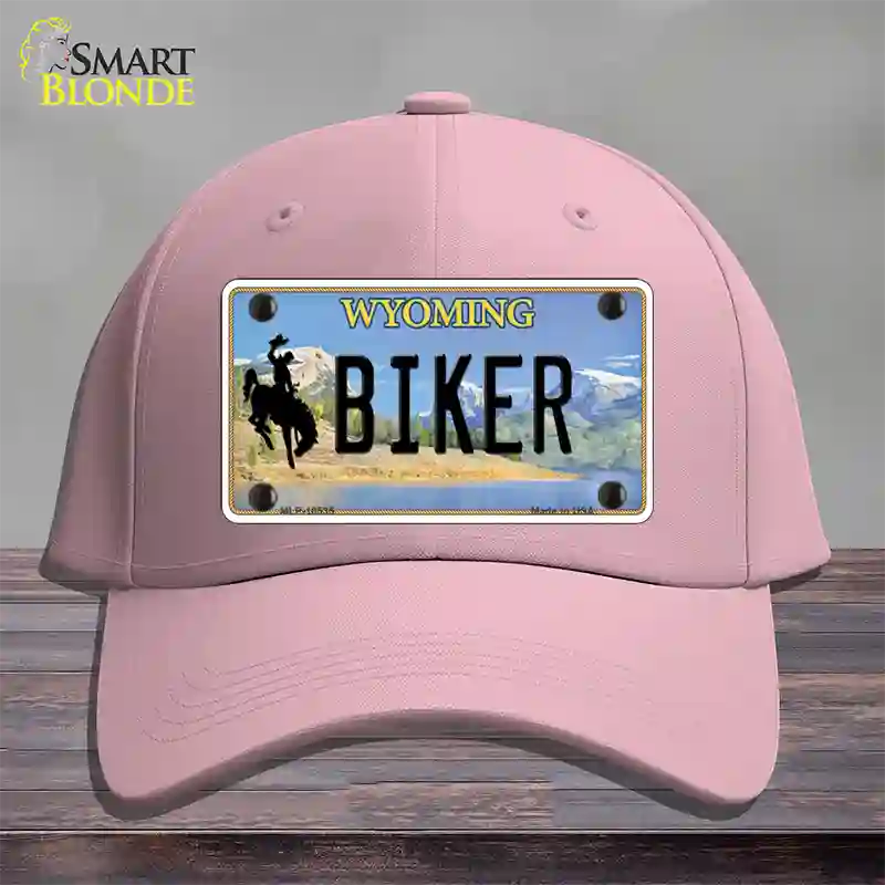 Biker Wyoming Novelty License Plate Hat Cotton / Pink