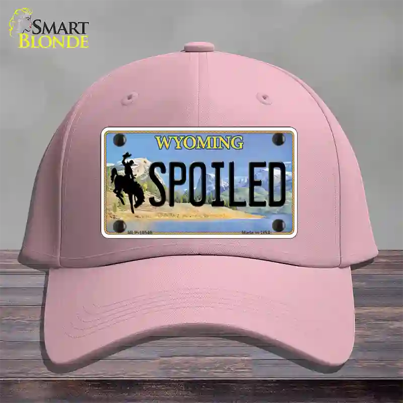 Spoiled Wyoming Novelty License Plate Hat Cotton / Pink