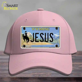 Jesus Wyoming Novelty License Plate Hat Cotton / Pink