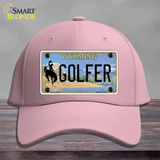 Golfer Wyoming Novelty License Plate Hat Cotton / Pink