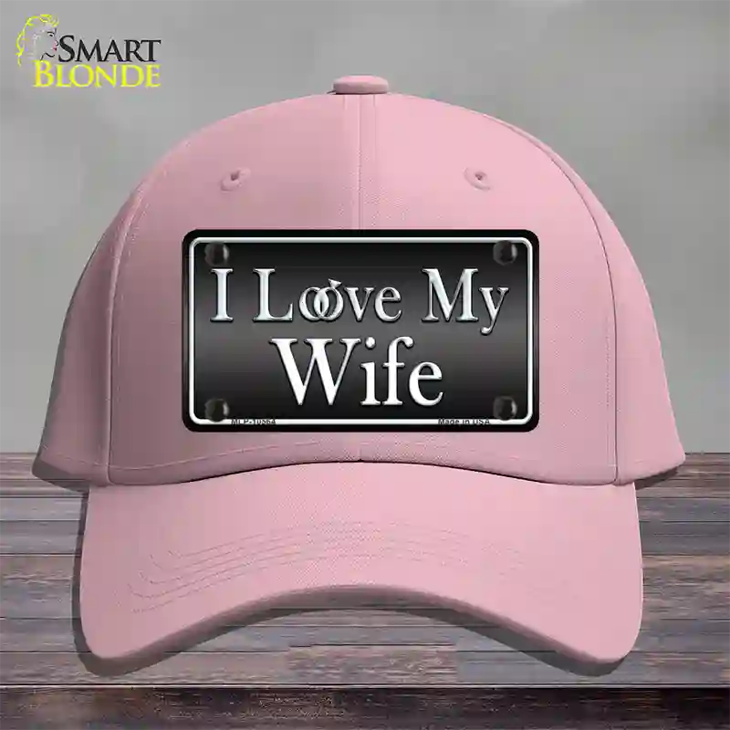 I Love My Wife Novelty License Plate Hat Cotton / Pink