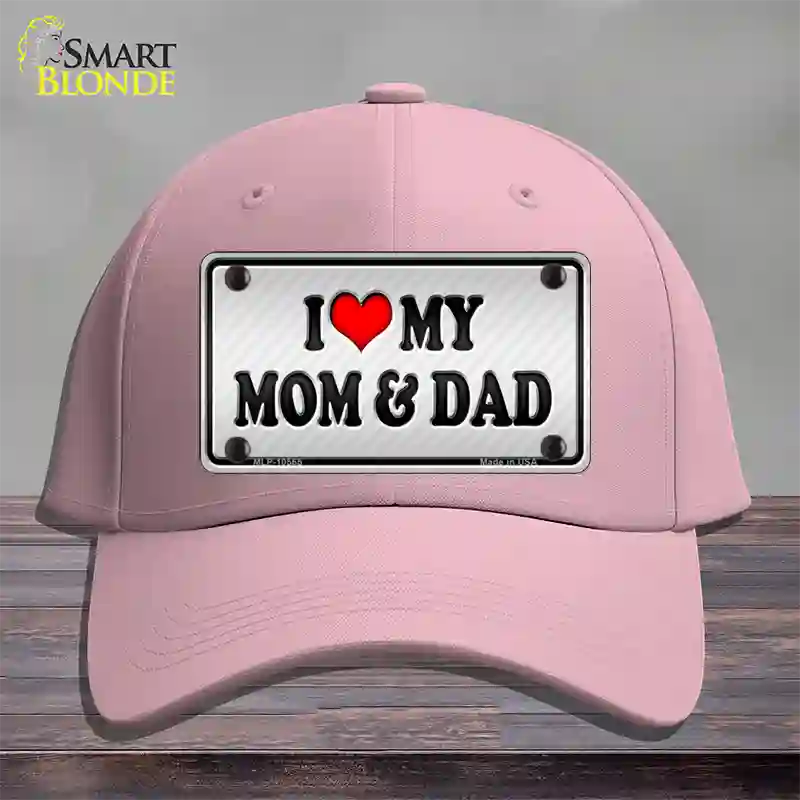 Love My Mom And Dad Novelty License Plate Hat Cotton / Pink