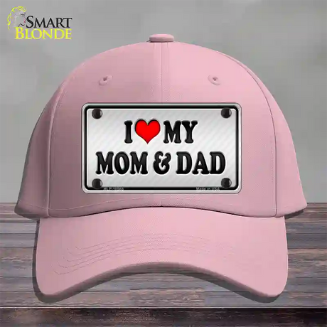 Love My Mom And Dad Novelty License Plate Hat Cotton / Pink