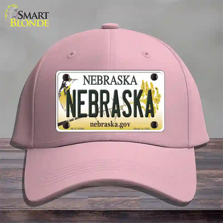 Nebraska Gov Novelty License Plate Hat Cotton / Pink