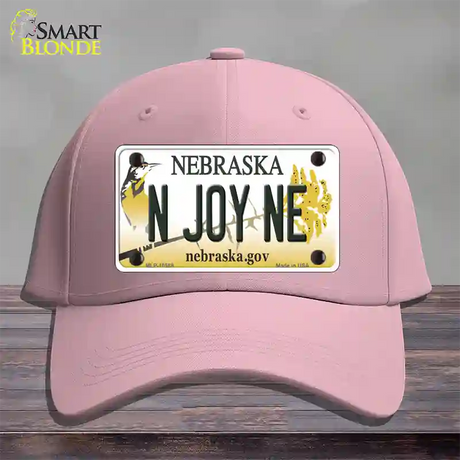 N Joy NE Nebraska Novelty License Plate Hat Cotton / Pink