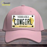 Cowgirl Nebraska Novelty License Plate Hat Cotton / Pink