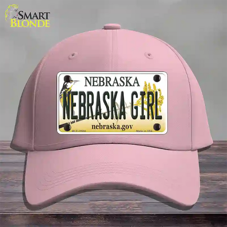 Nebraska Girl Novelty License Plate Hat Cotton / Pink