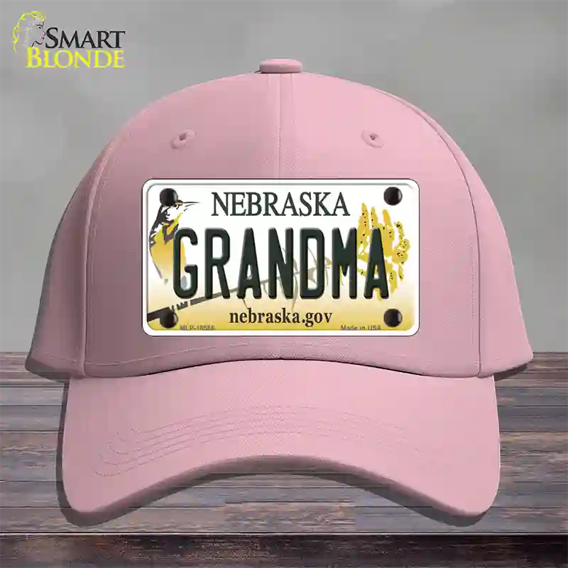 Grandma Nebraska Novelty License Plate Hat Cotton / Pink