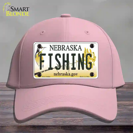 Fishing Nebraska Novelty License Plate Hat Cotton / Pink