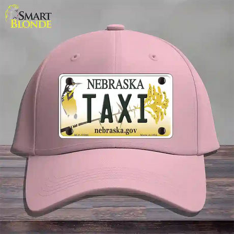 Taxi Nebraska Novelty License Plate Hat Cotton / Pink