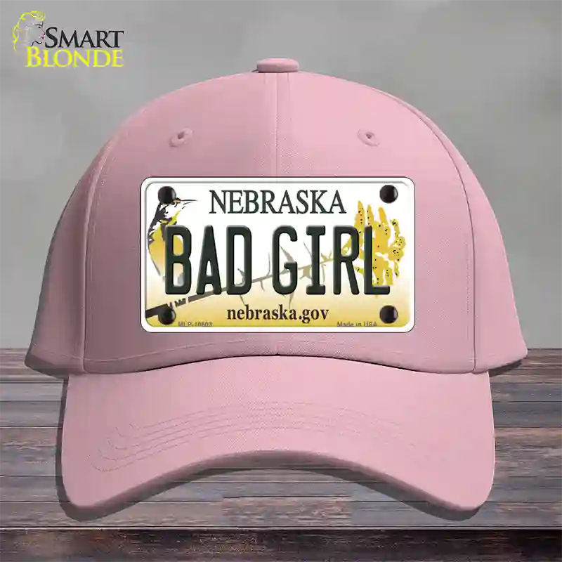 Bad Girl Nebraska Novelty License Plate Hat Cotton / Pink