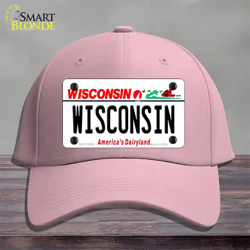 Wisconsin Dairyland Novelty License Plate Hat Cotton / Pink