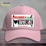 I Love Wisconsin Novelty License Plate Hat Cotton / Pink