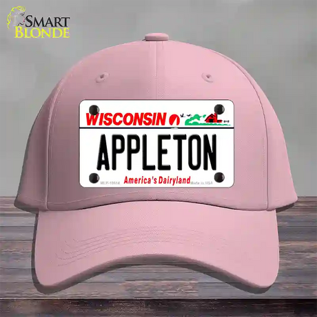 Appleton Wisconsin Novelty License Plate Hat Cotton / Pink