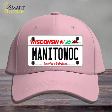 Manitowoc Wisconsin Novelty License Plate Hat Cotton / Pink