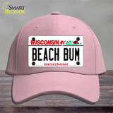 Beach Bum Wisconsin Novelty License Plate Hat Cotton / Pink