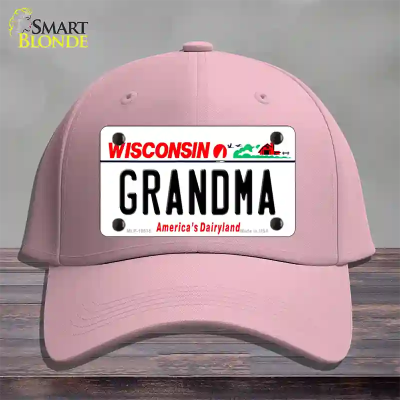 Grandma Wisconsin Novelty License Plate Hat Cotton / Pink