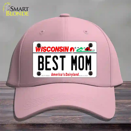 Best Mom Wisconsin Novelty License Plate Hat Cotton / Pink