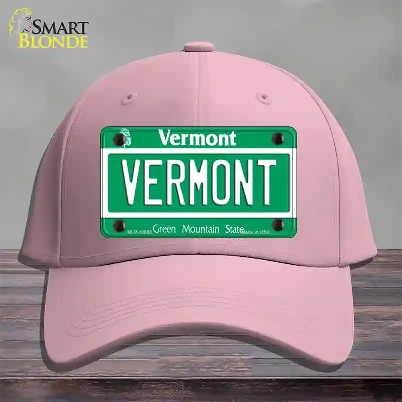 Vermont Green Mountain State Novelty License Plate Hat Cotton / Pink