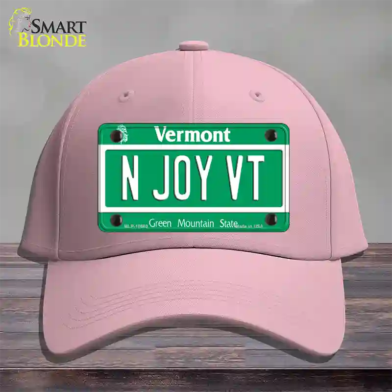 N Joy VT Vermont Novelty License Plate Hat Cotton / Pink