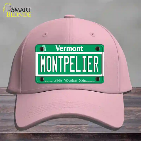 Montpelier Vermont Novelty License Plate Hat Cotton / Pink