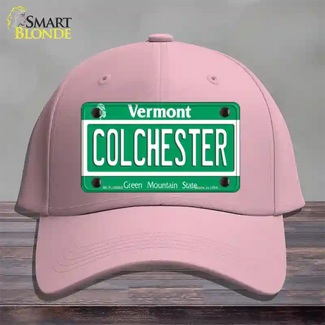 Colchester Vermont Novelty License Plate Hat Cotton / Pink