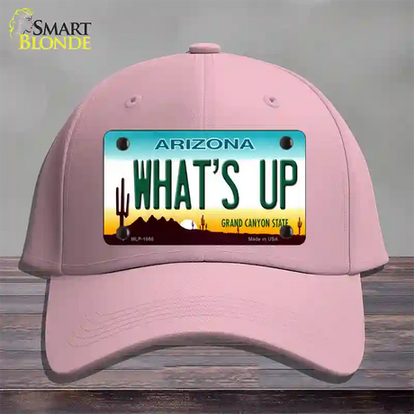 Whats Up Novelty License Plate Hat Cotton / Pink