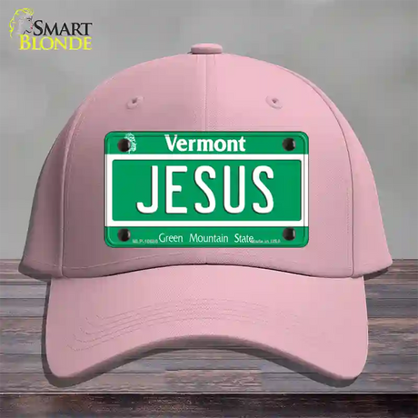 Jesus Vermont Novelty License Plate Hat Cotton / Pink