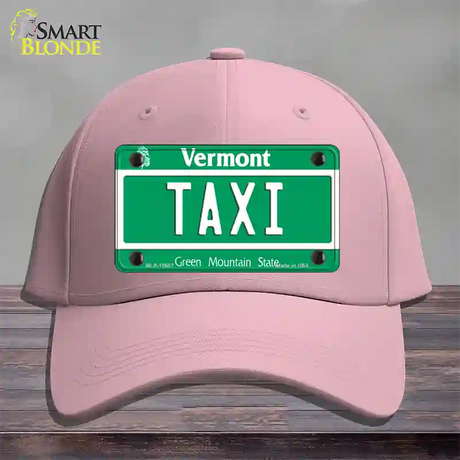 Taxi Vermont Novelty License Plate Hat Cotton / Pink