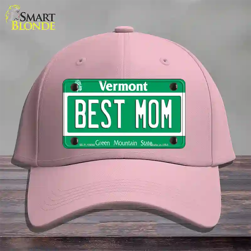 Best Mom Vermont Novelty License Plate Hat Cotton / Pink