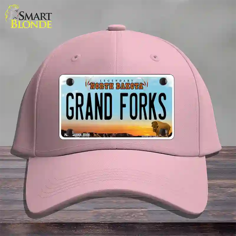 Grand Forks North Dakota Novelty License Plate Hat Cotton / Pink