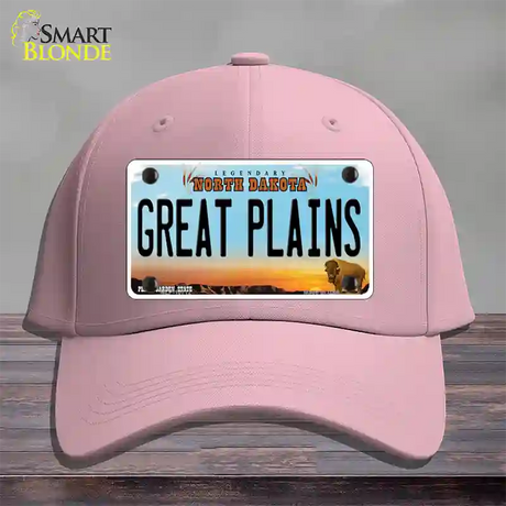 Great Plains North Dakota Novelty License Plate Hat Cotton / Pink