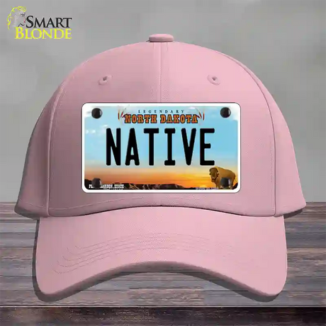 Native North Dakota Novelty License Plate Hat Cotton / Pink